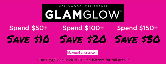 GlamGlow $ Discount - details at MakeupBonuses.com