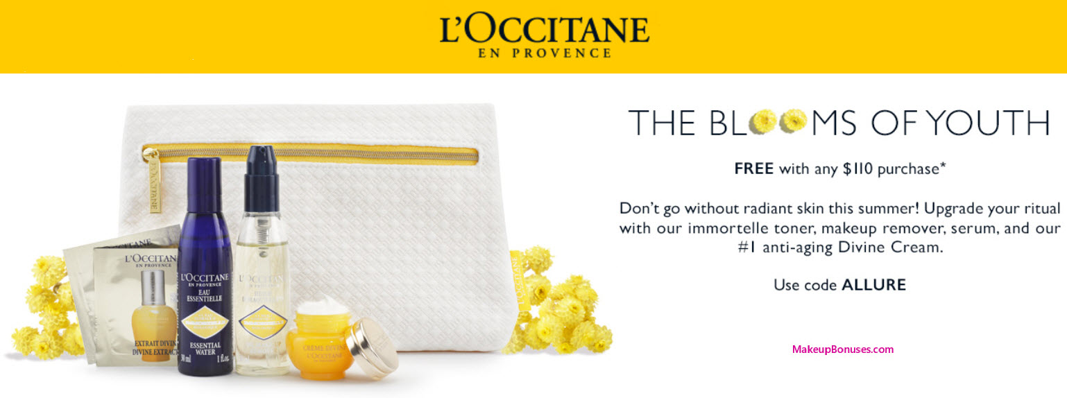 Receive a free 5-piece bonus gift with your $110 L'Occitane purchase