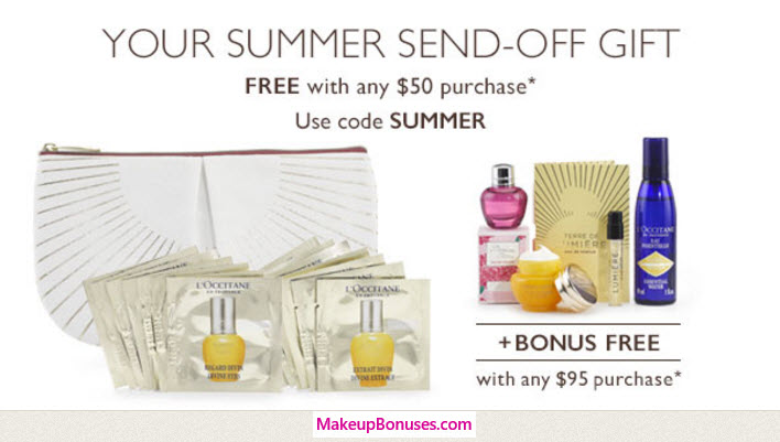 Receive a free 15-pc gift with your $50 L'Occitane purchase