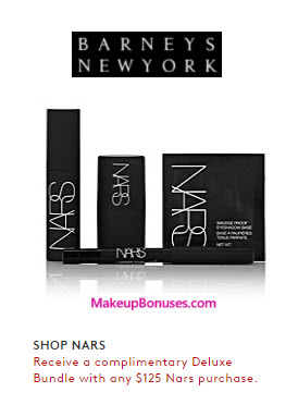 Receive a free 4-pc gift with your $125 NARS purchase