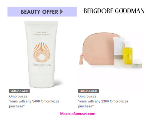 Receive a free 5-pc gift with your $400 Omorovicza purchase