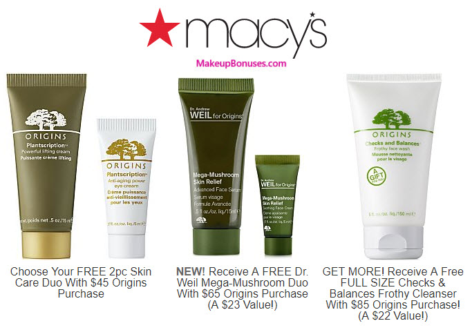 Receive a free 5-pc gift with your $85 Origins purchase
