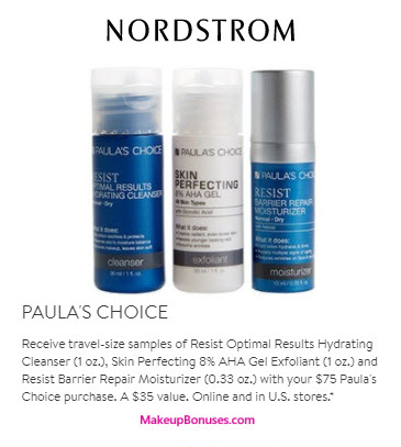 Receive a free 3-pc gift with your $75 PAULA'S CHOICE purchase