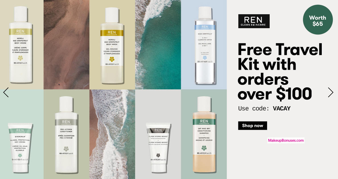 Receive a free 7-pc gift with your $100 REN Skincare purchase