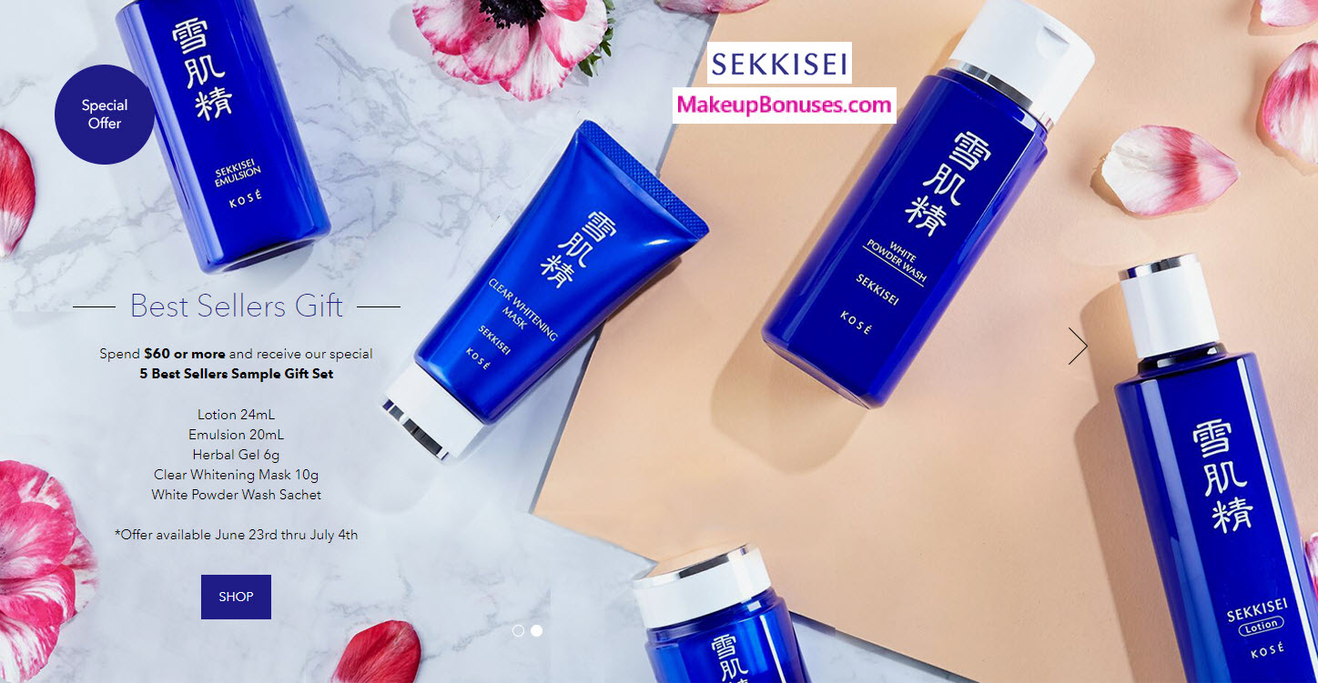 Receive a free 5-pc gift with your $60 Sekkisei purchase