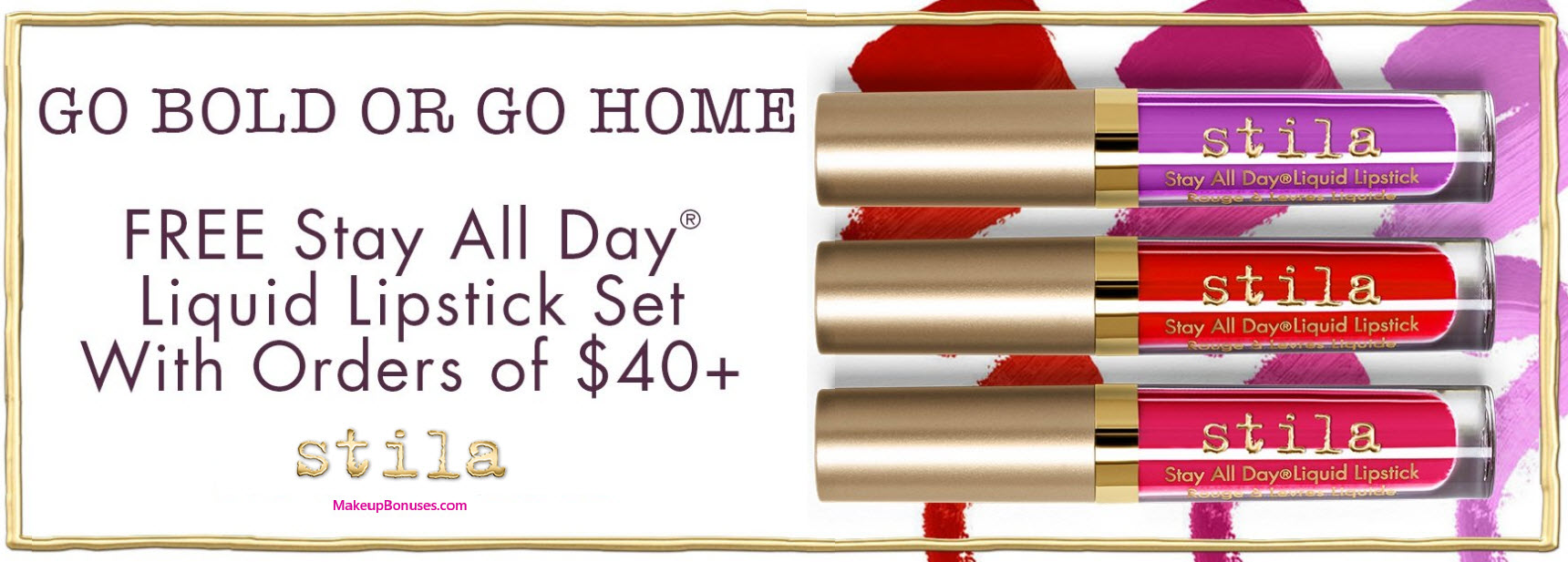 Receive a free 3-pc gift with your $40 Stila purchase