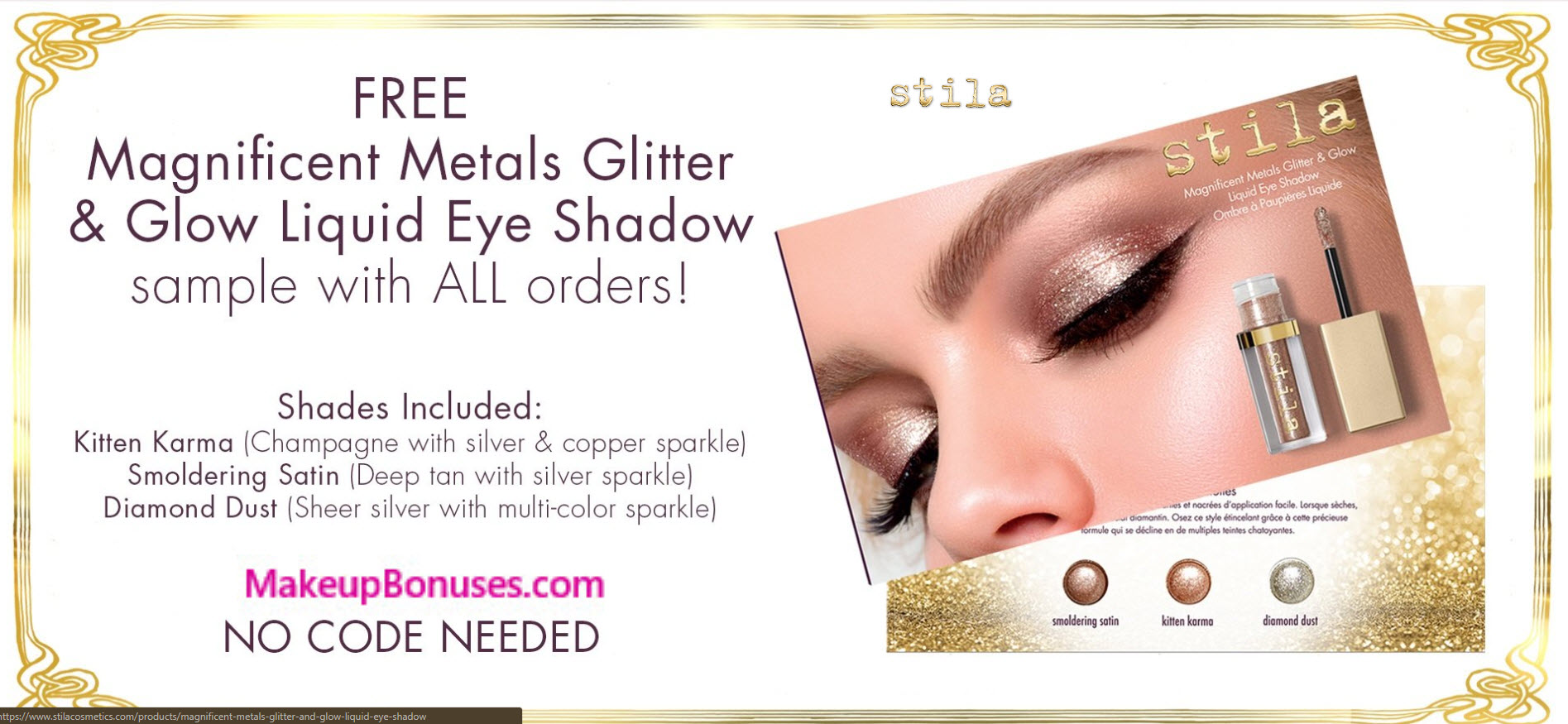 Receive a free 3- pc gift with your $50 Stila purchase