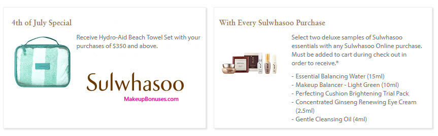 Receive your choice of 4-pc gift with your $350 Sulwhasoo purchase