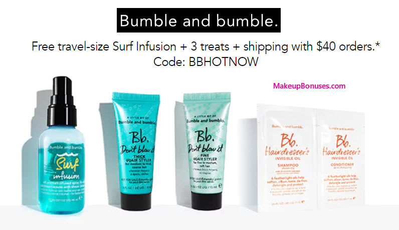 Receive a free 4-pc gift with your $40 Bumble and bumble purchase
