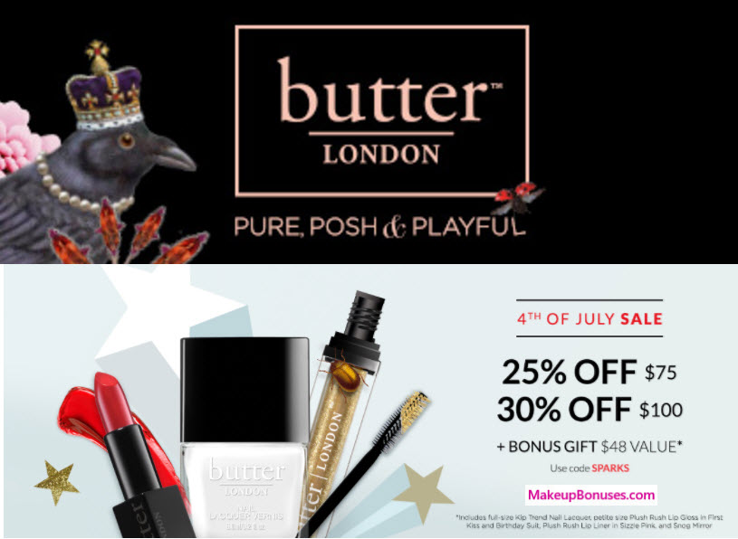Receive a free 5-pc gift with your $75 Butter London purchase
