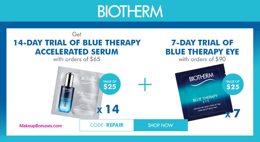 Receive a free 14-pc gift with your $65 Biotherm purchase
