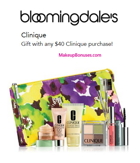 Receive a free 7-pc gift with your $40 Clinique purchase