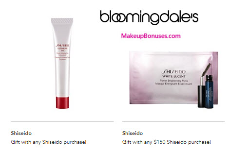 Receive a free 3-pc gift with your $150 Shiseido purchase