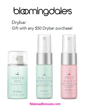 Receive a free 3-pc gift with your $50 drybar purchase