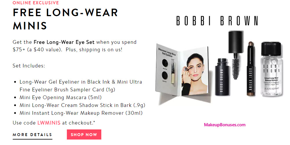 Receive a free 4-pc gift with your $75 Bobbi Brown purchase