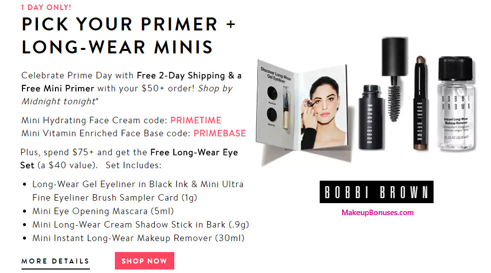 Receive your choice of 5-pc gift with your $75 Bobbi Brown purchase