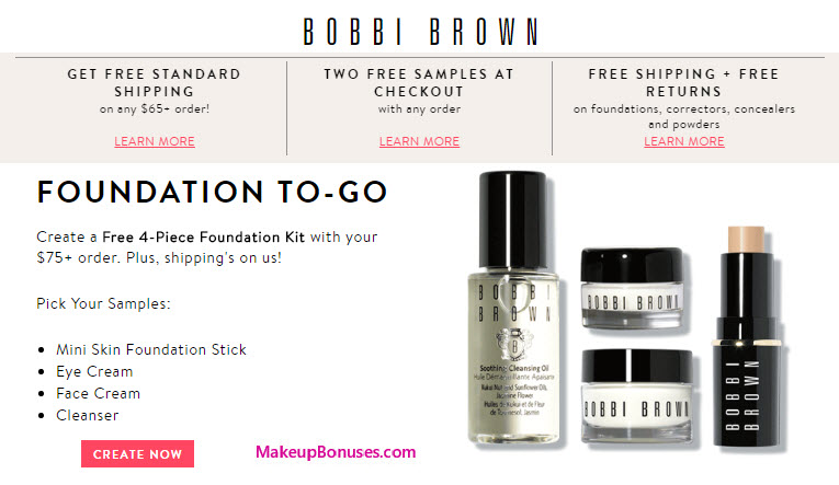 Receive your choice of 4-pc gift with your $75 Bobbi Brown purchase