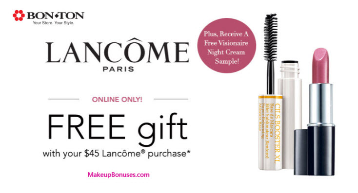 Receive a free 3-pc gift with your $45 Lancôme purchase