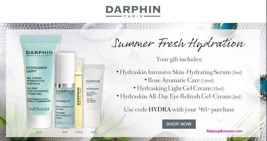 Receive a free 4-pc gift with your $85 Darphin purchase