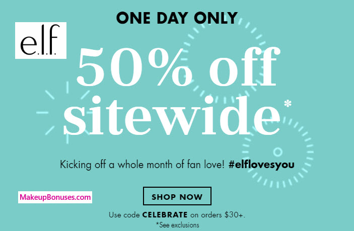 ELF 50% Off - MakeupBonuses.com