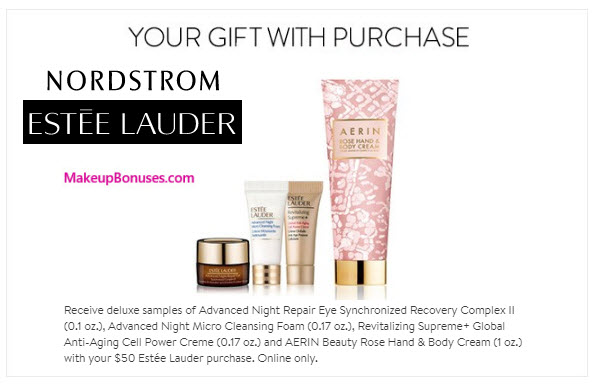 Receive a free 4-pc gift with your $50 Estée Lauder purchase