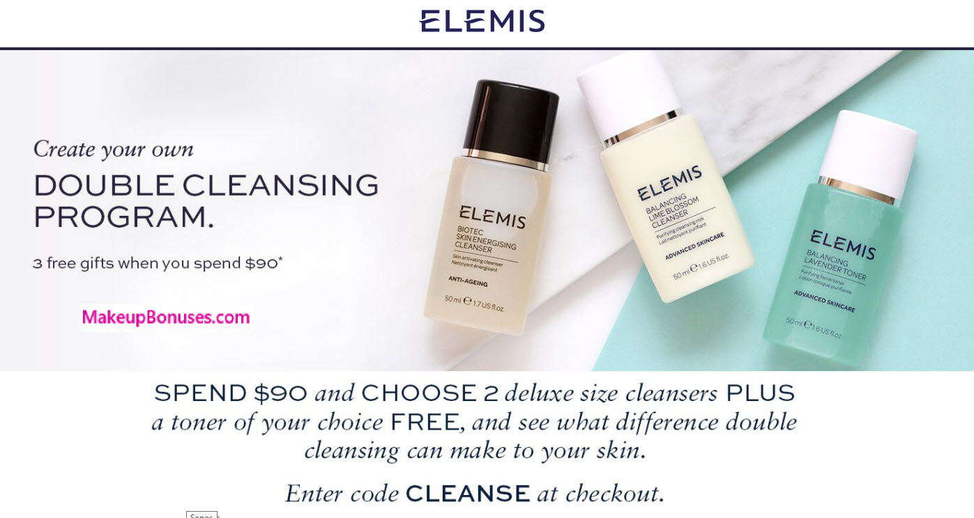 Receive your choice of 3-pc gift with your $90 Elemis purchase