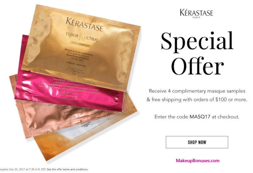 Receive a free 4-pc gift with your $100 Kérastase purchase