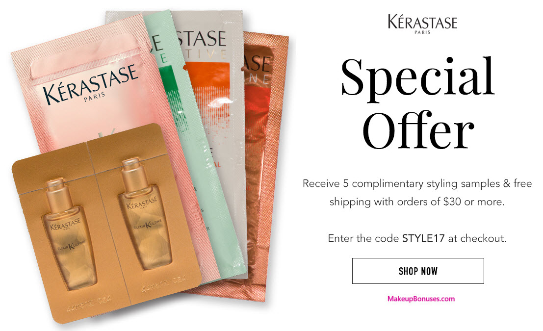 Receive a free 5-pc gift with your $30 Kérastase purchase