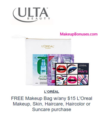 Receive a free 5-pc gift with your $15 L'ORÉAL purchase