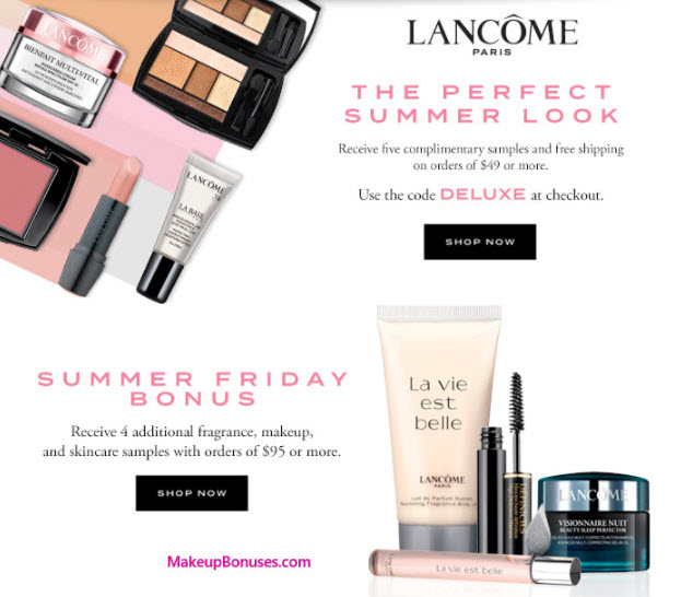 Receive a free 9-pc gift with your $95 Lancôme purchase