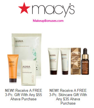 Receive a free 3-pc gift with your $35 AHAVA purchase