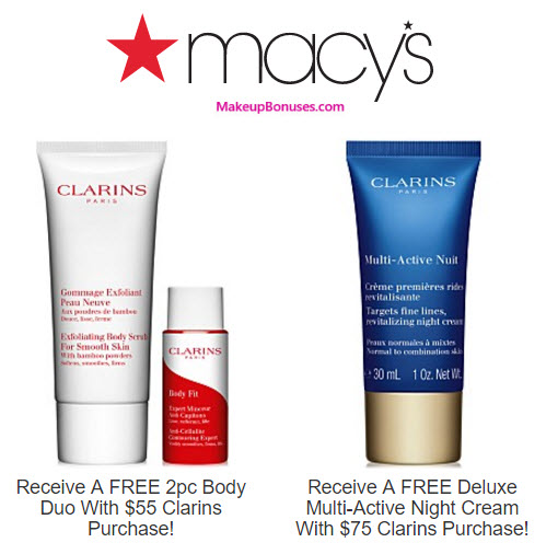 Receive a free 3-pc gift with your $75 Clarins purchase