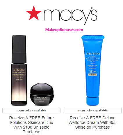 Receive a free 3-pc gift with your $100 Shiseido purchase