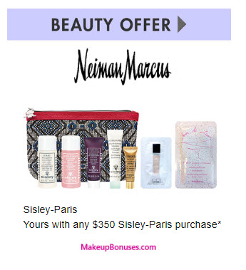 Receive a free 6-pc gift with your $350 Sisley Paris purchase