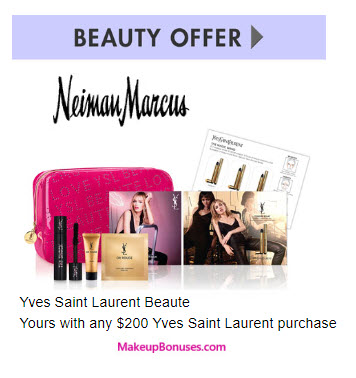 Receive a free 6-pc gift with your $200 Yves Saint Laurent purchase