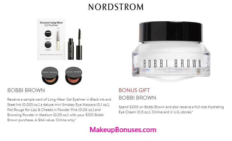 Receive a free 4-pc gift with your $100 Bobbi Brown purchase