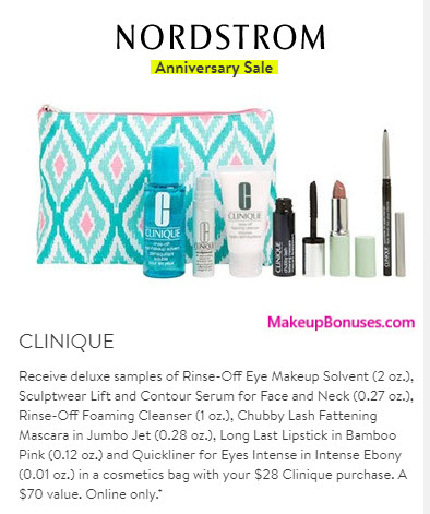 Receive a free 7-pc gift with your $28 Clinique purchase