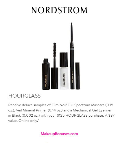 Receive a free 3-pc gift with your $125 Hourglass purchase