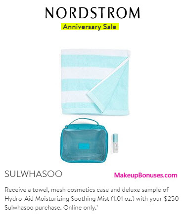 Receive a free 3-pc gift with your $250 Sulwhasoo purchase