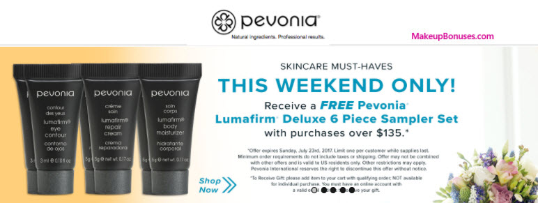 Receive a free 6-pc gift with your $135 Pevonia purchase