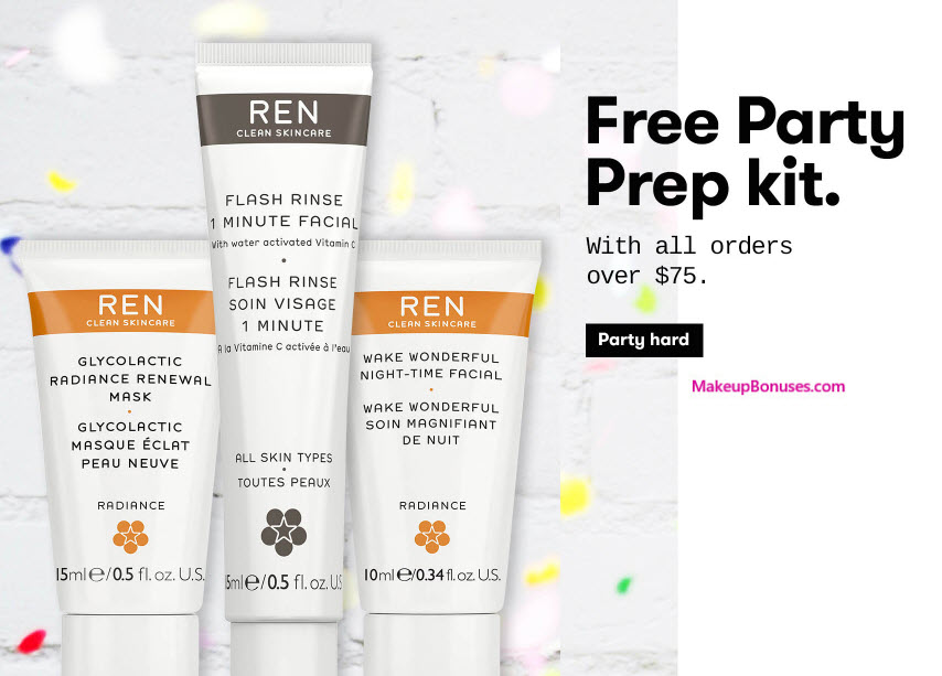 Receive a free 3-pc gift with your $75 REN Skincare purchase