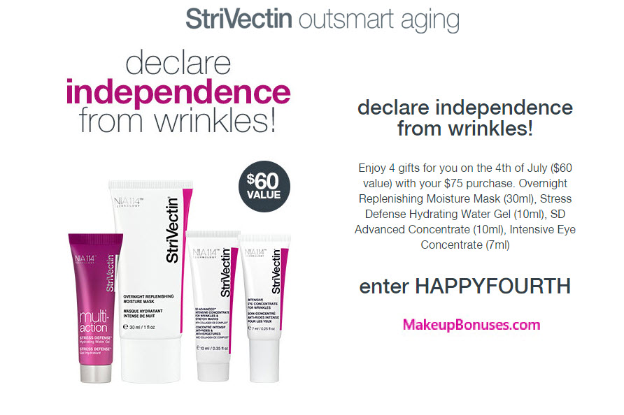 Receive a free 4-pc gift with your $75 StriVectin purchase