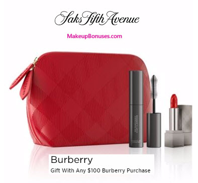 Receive a free 3-pc gift with your $100 Burberry purchase