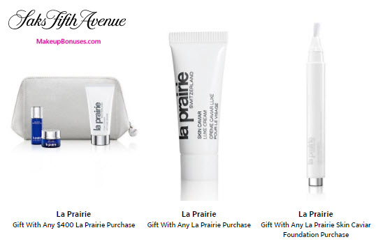 Receive a free 5-pc gift with your $400 La Prairie purchase