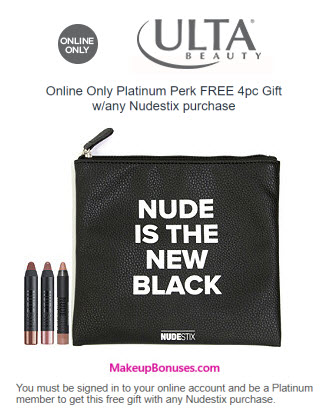 Receive a free 4-pc gift with your Any NUDESTIX (Platinum Members Only) purchase
