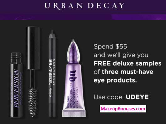 Receive a free 3-pc gift with your $55 Urban Decay purchase