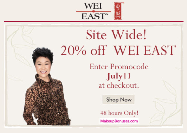 Wei Beauty 20% Off - MakeupBonuses.com