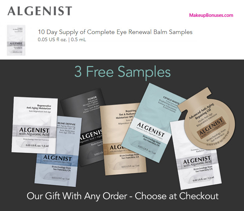 Receive a free 10-pc gift with your $50 Algenist purchase