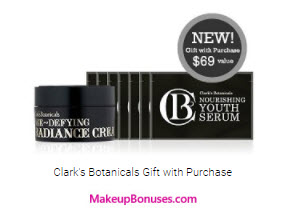 Receive a free 7-pc gift with your $60 Clark's Botanicals purchase