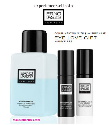 Receive a free 3-pc gift with your $175 Erno Laszlo purchase